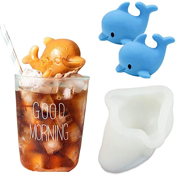 YAWOOYA 3D Dolphin Soap Mold Silicone Candle Molds DIY Craft Clay Chocolate Candy Fondant Mold for Cake Decoration