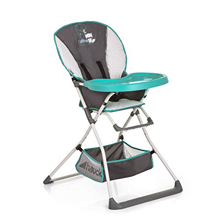 Hauck Mac Baby Deluxe, Toddler Highchair from 6 Months to 15 kg, Food Tray with Cup Moulding, Folding Chair, Basket, Forest Fun