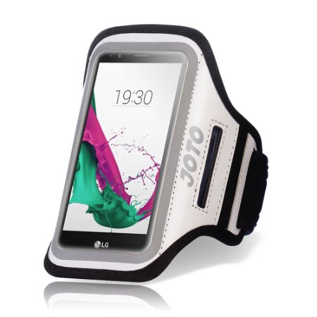 LG G4 Armband, JOTO Sport Armband Case for LG G4, with Key Holder, Credit Card / Money Holder, Sweat Proof, best for Gym, Sports Fitness, Running, Walking, Exercise, Workout [ LG G4 Sport Armband ] (White)