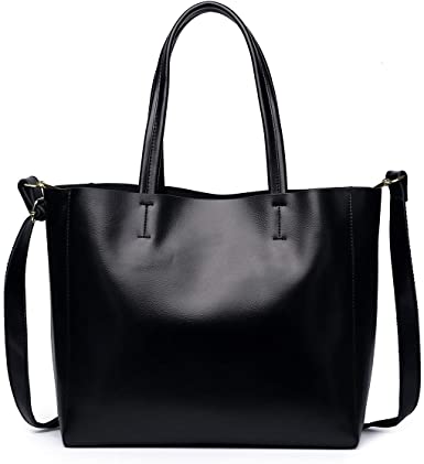 Zg Women Genuine Leather Top Handle Satchel Daily Work Tote Shoulder Bag Large Capacity