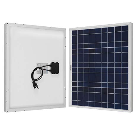 Renogy 50W 12V Polycrystalline Solar Panel High Efficiency Module Off Grid PV Power for Battery Charging, Boat, 50 Watts, Caravan, RV Applications