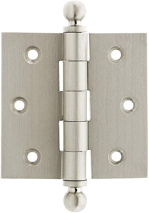 House of Antique Hardware W-04HH-120-SN Solid Brass Door Hinge with Ball Finials, 3" in Satin Nickel