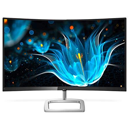 Philips 278E9QJAB 27" Curved Frameless Monitor, Full HD 1080P, 128% sRGB & 102% NTSC, FreeSync, HDMI/DisplayPort/VGA, Speakers, VESA