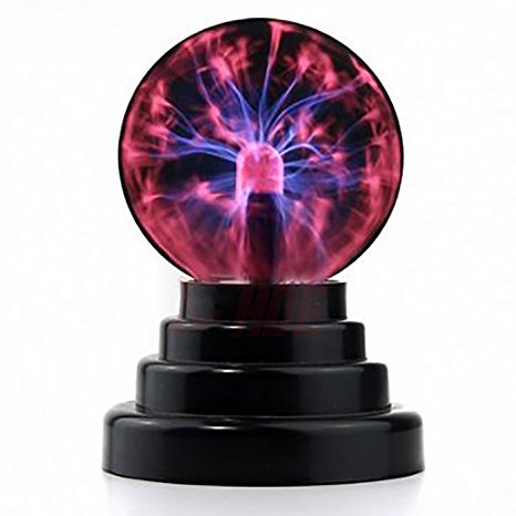 HDE Novelty Touch Sensitive Lightning Plasma Ball Orb Light Electric Glow Nebula Globe Lamp- USB or Battery Powered