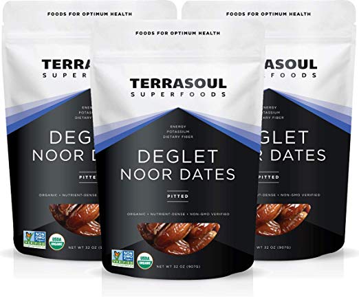 Terrasoul Superfoods Organic Deglet Dates, 6 Lbs (3 Pack) - Pitted | Fresh | Natural Sweetener