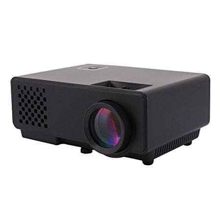 Projector, 1000 Lumens Brightness Mini Portable Video Projector Home Cinema Theater Movie Game Projector Black 810 …