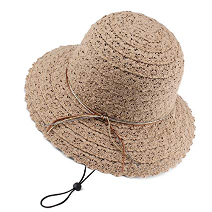 Summer Beach Sun Hats For Women - FURTALK UPF Woman Foldable Floppy Travel Packable UV Hat Cotton, Wide Brim Hat