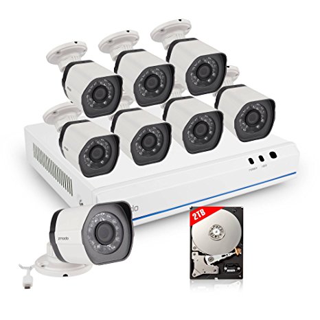 Zmodo Smart PoE Security System -- 8 Channel NVR & 8 x 720p IP Cameras and 2TB Hard Drive