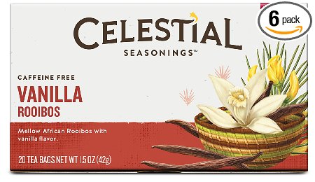 Celestial Seasonings Vanilla Rooibos Tea 20 Count Pack of 6