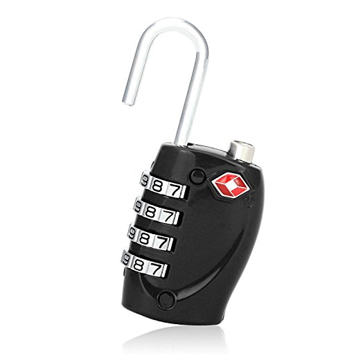 1 Pack TSA Approved Travel Combination Luggage Lock for Suitcase Black