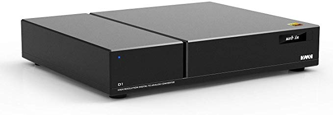 Dilvpoetry SMSL VMV D1 Digital Analog Audio Converter PCM 768kHz/32bit DSD64-512 USB/Fiber/Coaxial/EBU Portable DAC Amplifier with Remote Control for Home Cinema Systems(Black)