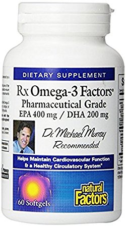 Natural Factors - Rx Omega-3 EPA 400mg, DHA 200mg, Supports Cardiovascular Health, 60 Count