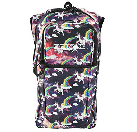 KANDYPACK Rave Hydration Pack Backpack with Water Bladder (Barfing Unicorn)