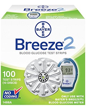 Bayer Breeze2 Blood Glucose, 100 Test Strips