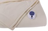 Soft Heat Luxury Micro-Fleece Low-Voltage Electric Heated Twin Size Blanket Natural