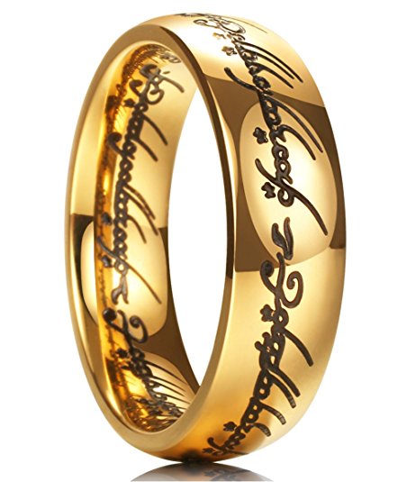 King Will MAGIC 7mm Titanium Ring Gold Plated Lord of Ring Comfort Fit Wedding Band For Men Women