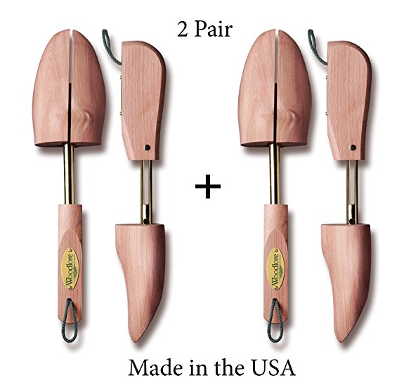 Allen Edmonds Woodlore Men's 2 Pair Adjustable Cedar Shoe Trees Cedar