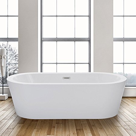 Woodbridge B-0002 Acrylic Freestanding Bathtub Contemporary Soaking Tub