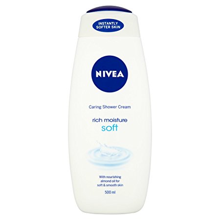 Nivea Caring Shower Gel Cream, Rich Moisture Soft 500 ml - Pack of 6
