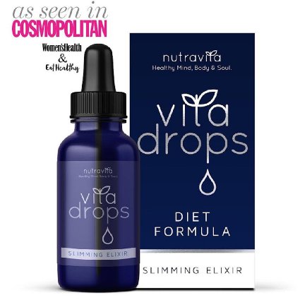 Vita Drops Natural Weight Loss  Fat Burner by Nutravita as seen in Cosmopolitan Magazine  Contains Garcinia Cambogia Aloe Vera Green Tea Extract Spirulina and 5 HTP  Suitable for Vegetarians  Made in the UK  100  NO QUESTIONS ASKED MONEY BACK GUARANTEE