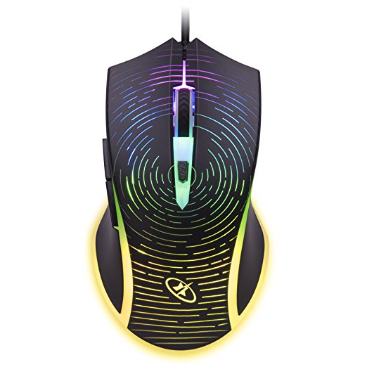 ROSEWILL RGB LED Lighting Wired USB Gaming Mouse, Gaming Mice for Computer / PC / Laptop / Mac Book with 4000 DPI Optical Gaming Sensor and Ergonomic Design with 6 Buttons (NEON M53)