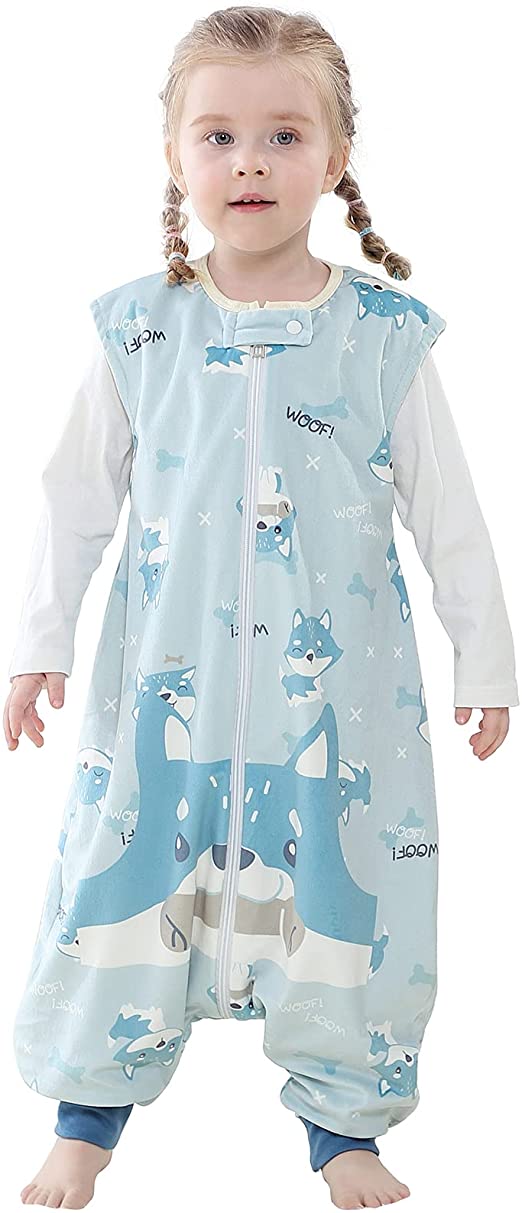 MICHLEY Unisex Baby Sleeping Bag with Feet,Wearable Walking Pyjama,Animal Sleeveless Sleepsuit for 3-5 years,Dog