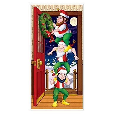 Beistle - Christmas Elves Door Cover