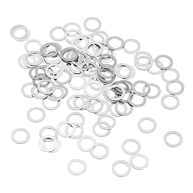 uxcell M4 304 Stainless Steel Flat Washers, 100pcs 4x6x0.5mm Ultra Thin Flat Spacers for Screw Bolt, Electronic Repair, Automotive