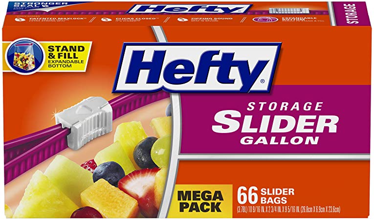 Hefty Slider Storage Bags, Gallon Size, 66 Count