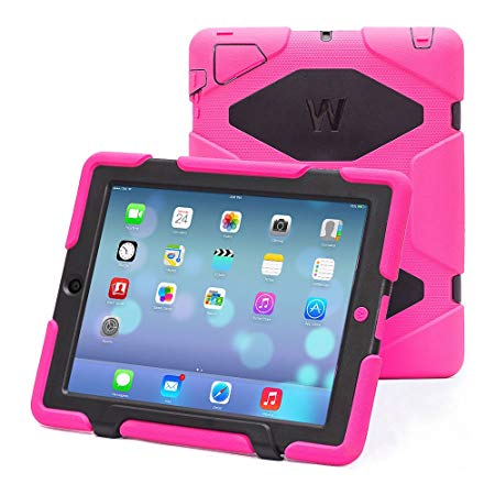 Ipad 2/3/4 Case, Kidspr Ipad Case *New* *Hot* Super Protect [Shockproof] [Rainproof] [Sandproof] with Built-in Screen Protector for Apple Ipad 2/3/4 (Pink/Black)