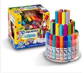 Crayola Pip-Squeaks Washable Markers, Telescoping Marker Tower, 50 count, Great for Home or School, Art Tools