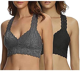 Felina Women's Lace Racerback Bralette (Pack of 2)