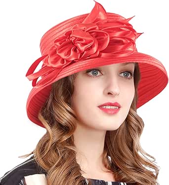 VECRY Womens Church Baptism Wedding Cloche Hat Tea Party Derby Dress Bowler Hats