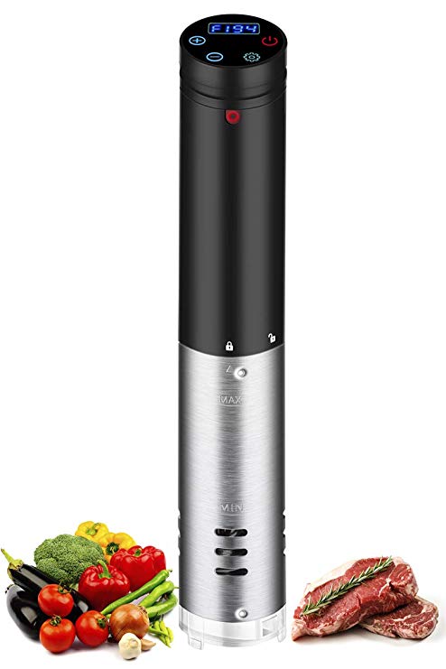 Sous Vide Precision Cooker Immersion Circulator, IPX7 Body Waterproof 1000W Stainless Steel Cooking Machine with Touch Screen and Recipe Cookbook