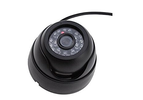 1/4''  700TVL Indoor Plastic Day Night Security Surveillance CCTV Dome Camera With 20M IR  Range Night Vision-Black