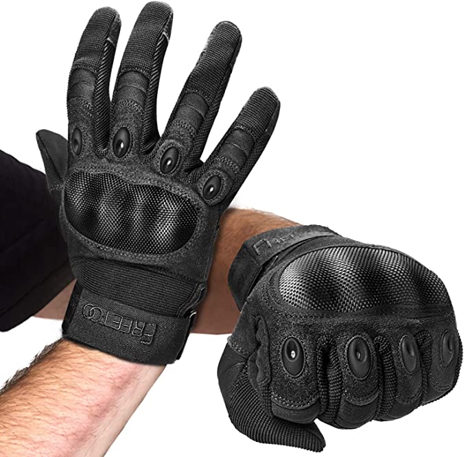 FREETOO Knuckle Tactical Gloves for Men Military Gloves for Shooting Airsoft Paintball Motorcycle Climbing and Heavy Duty Work