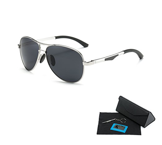 Shushu Jacob Men's Polarized Sunglasses UV400 Protection Vintage Aviator