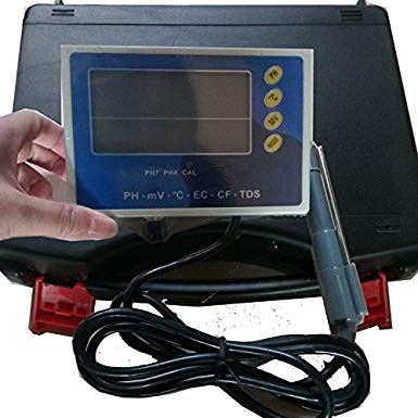 VTSYIQI PHT-028 6 in1 Multi-Parameter Water Testing Meter LCD Multi-Function Water Quality Test Monitor ORP/pH/EC/TDS/CF/mV/Temperature Monitor with pH & ORP Controller ATC Function, Blue