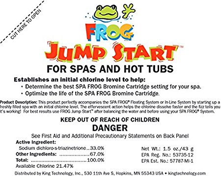 4) Spa Frog 01-14-6012 Hot Tub Mineral Jump Start Shock Chlorine Packets (Four)