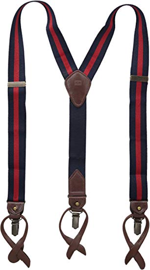 Tommy Hilfiger Men's Clips Suspenders - For Dress Tuxedo Pants with Y Back and Adjustable Straps