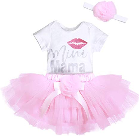 Infant Baby Girl Clothes Mommy is My Bestie Black Sleeveless Romper Tops Floral Pants and Headband Outfit Set