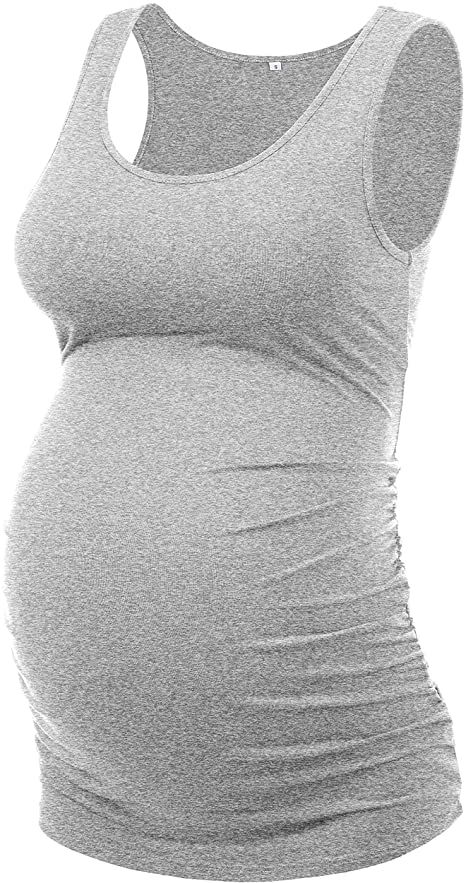Peauty Maternity Tank Tops Plus Sizes Regular Sleeveless Ruched Clothes