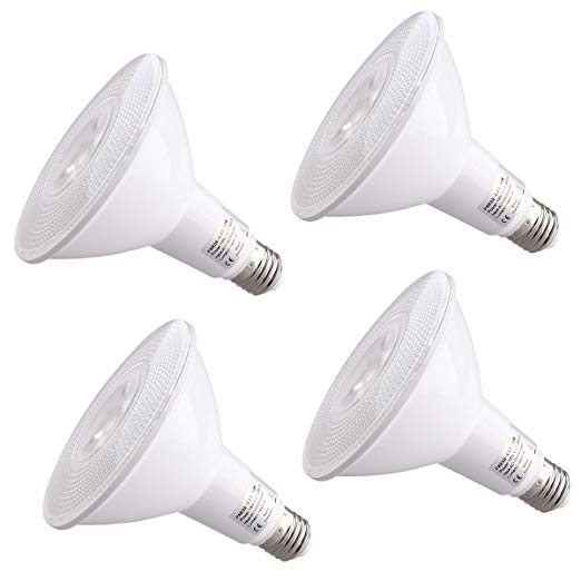 4 Pack PAR38 LED Bulb, 18w Dimmable Flood Light Bulb, 150w Halogen Bulb Equivalent, 1300 Lumen 3000K Indoor/Outdoor UL Listed