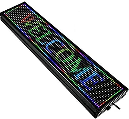 VEVOR Led Sign 40 x 8 inch Led Scrolling Message Display RGB 7-Color P10 Digital Message Display Board Programmable by PC& WiFi & USB with SMD Technology for Advertising and Business