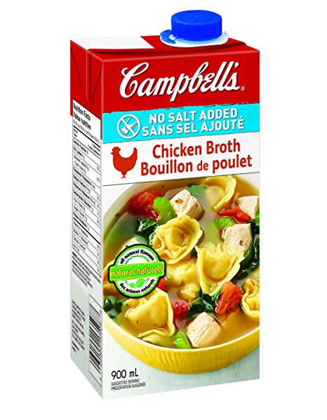 Campbell's No Salt Added Chicken Broth, 900ml