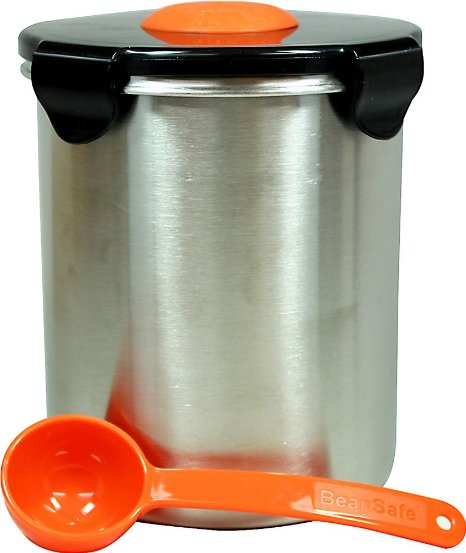 BeanSafe The Coffee Storage Solution, Black Stainless