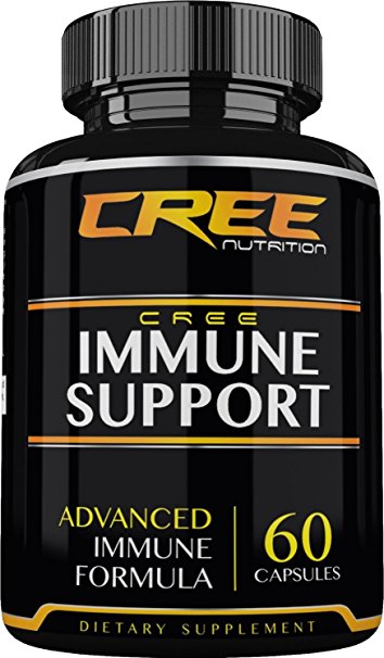 CREE Nutrition Immune Support - Advanced and Complete Herbal Boosting Formula and Wellness Supplement, 60 Capsules - Made in the USA