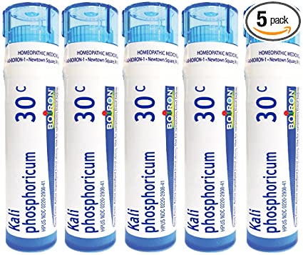 Boiron Homeopathic Medicine Kali Phosphoricum, 30C Pellets, 80-Count Tubes (Pack of 5)