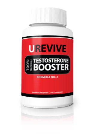 Urevive Testosterone Booster For Men - Improve Libido, Build Muscle & Melt Fat, Enhance Mental Clarity & Mood - 608mg 100% Natural, Safe Men's Vitality Supplement - 60 Count