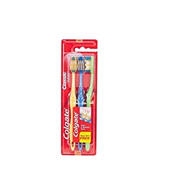 Colgate Classic Clean Soft Bristle Toothbrush, 3 count